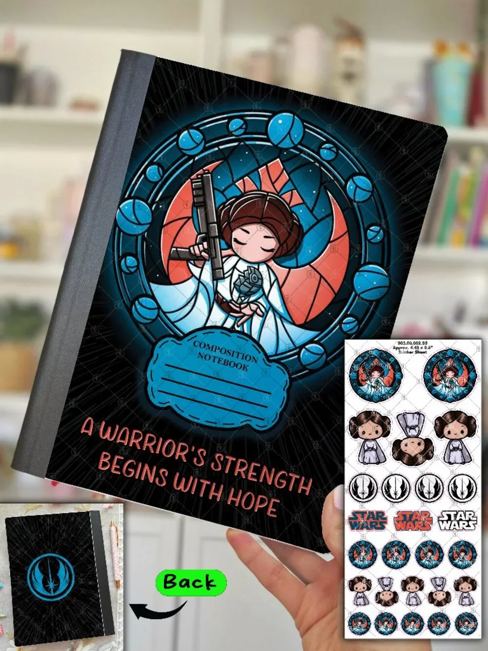2/$20 💥🆕 Space Princess Composition Notebook & Sticker Sheet | 903.00.002